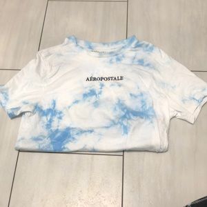 tie dye blue and white oversized shirt